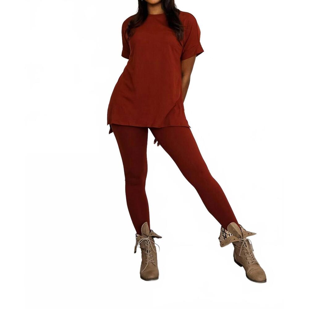 NEW LITTLE SECRET OF MINE soft ladies loungewear set in dark rust